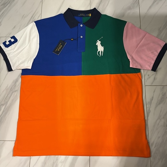 Men's Polo Ralph Lauren Big and Tall Colorblock Polo T-Shirt